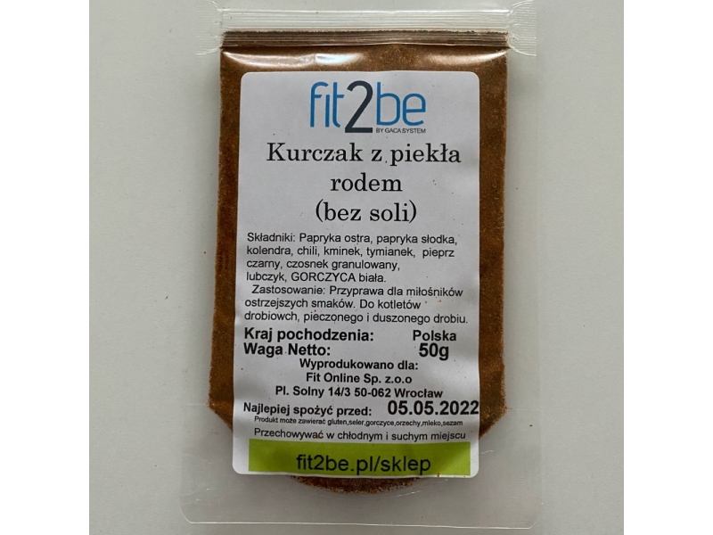 Kurczak z piekła rodem BEZ SOLI 50g